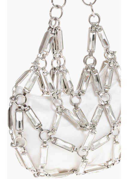 Genti plic DSQUARED2 Rhinestoned Net Jewel Clutch White Femei (BM 18264016) 2