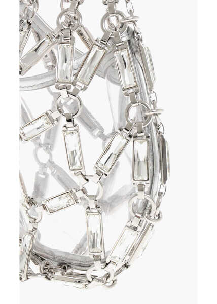 Genti de mana DSQUARED2 Rhinestoned Net Jewel Clutch Silver Femei (BM 18264025) 2