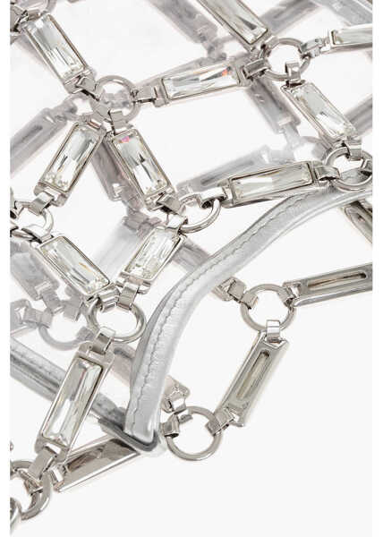 Genti de mana DSQUARED2 Rhinestoned Net Jewel Clutch Silver Femei (BM 18264025) 4