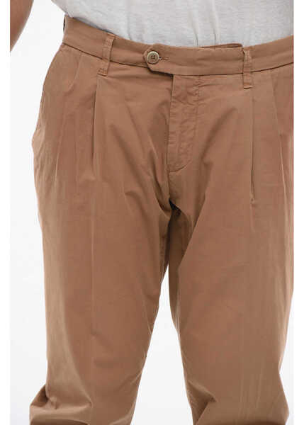 Pantaloni casual CORNELIANI Id Stretch Cotton Chinos Pants With Belt Loops Brown Barbati (BM 18264031) 3