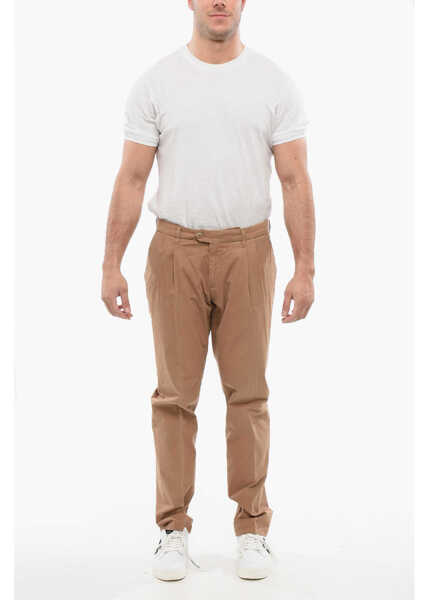 Pantaloni casual CORNELIANI Id Stretch Cotton Chinos Pants With Belt Loops Brown Barbati (BM 18264031) 4
