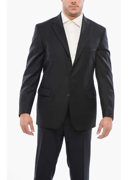 Sacouri CORNELIANI Cc Collection Virgin Wool Blazer With Flap Pockets Black Barbati (BM 18264034) 1