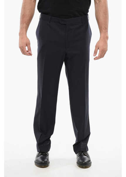 Pantaloni eleganti CORNELIANI Virgin Wool Mantua Pants With Belt Loops Blue Barbati (BM 18264070) 1