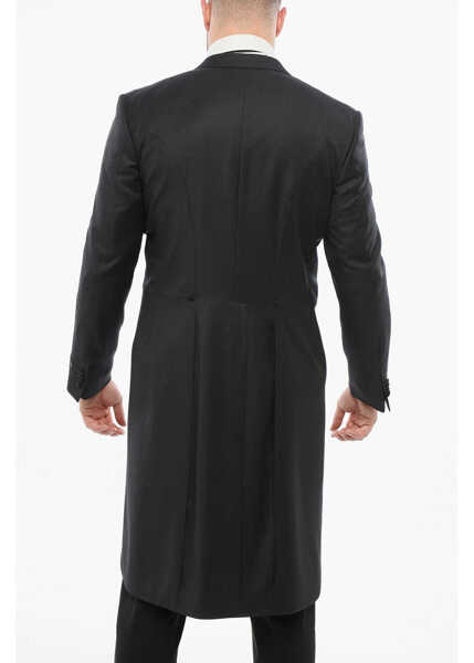 Sacouri CORNELIANI Virgin Wool Peak Lapel Tail-Coat Blazer Black Barbati (BM 18264115) 2