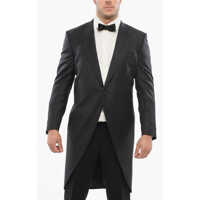 Sacouri Virgin Wool Peak Lapel Tail-Coat Blazer Barbati