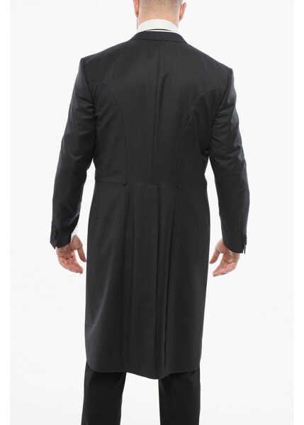 Sacouri CORNELIANI Tailcoat Blazer Mantua Virgin Wool With Peak Lapels Black Barbati (BM 18264127) 2