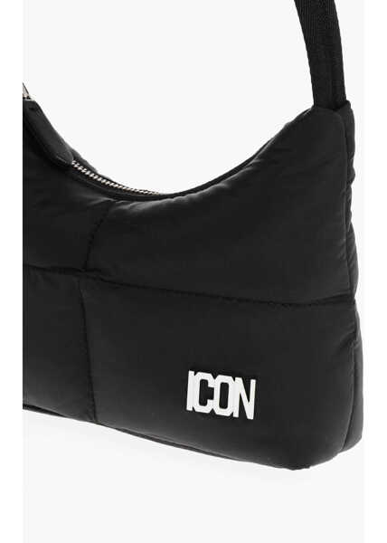 Genti de mana DSQUARED2 Quilted Nylon Icon Hobo Bag Black Femei (BM 18264214) 3