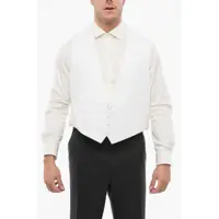 Veste costum 4 Buttons Embroidered Cotton Single Breasted Vest Barbati