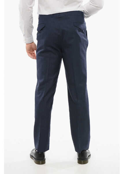 Pantaloni casual CORNELIANI Unlined Linen-Blend Trousers With Belt Loops Blue Barbati (BM 18264244) 2