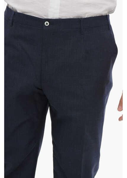 Pantaloni casual CORNELIANI Unlined Linen-Blend Trousers With Belt Loops Blue Barbati (BM 18264244) 3