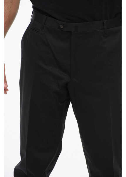 Pantaloni eleganti CORNELIANI Cotton Five Pockets Pants With Zip Black Barbati (BM 18264250) 2