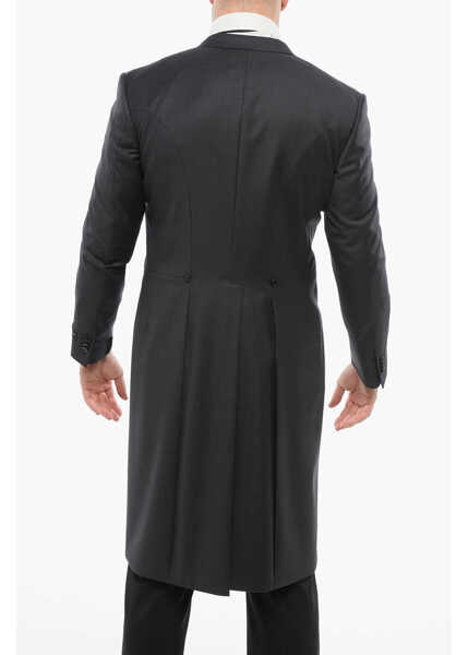 Sacouri CORNELIANI Virgin Wool Peak Lapel Mantua Tail-Coat Blazer Black Barbati (BM 18264277) 2
