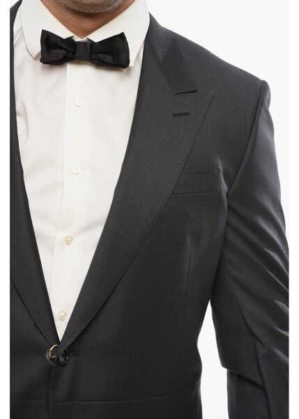 Sacouri CORNELIANI Virgin Wool Peak Lapel Mantua Tail-Coat Blazer Black Barbati (BM 18264277) 3