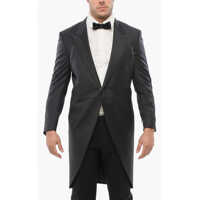 Sacouri Virgin Wool Peak Lapel Mantua Tail-Coat Blazer Barbati