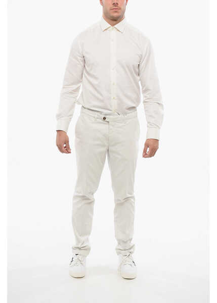 Pantaloni casual CORNELIANI Id Stretch Cotton Chinos Pants White Barbati (BM 18264289) 4