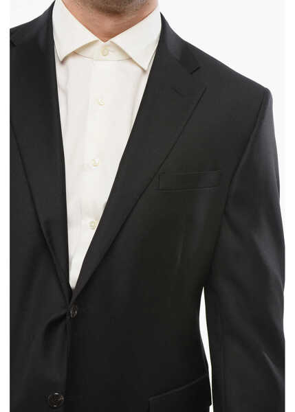 Sacouri CORNELIANI Cc Collection Coolwool Blazer With Flap Pockets Black Barbati (BM 18264304) 3