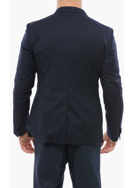 Sacouri CORNELIANI Code Virgin Wool Single Breasted Blazer Blue Barbati (BM 18264307) 2