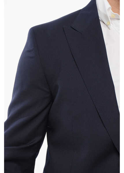 Sacouri CORNELIANI Code Virgin Wool Single Breasted Blazer Blue Barbati (BM 18264307) 3