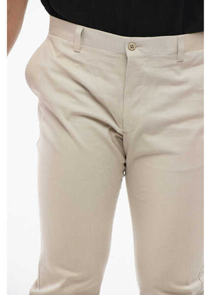 Pantaloni casual CORNELIANI Textured Cotton Pants With Belt Loop Beige Barbati (BM 18264433) 3