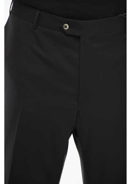 Pantaloni eleganti CORNELIANI Virgin Wool Mantua Pants With Belt Loops Black Barbati (BM 18264439) 2