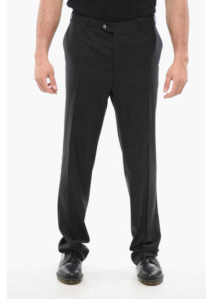 Pantaloni eleganti CORNELIANI Virgin Wool Mantua Pants With Belt Loops Black Barbati (BM 18264439) 1