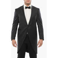 Sacouri Virgin Wool Peak Lapel Leader Tail-Coat Blazer Barbati