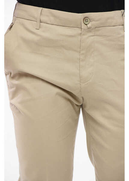 Pantaloni casual CORNELIANI Textured Cotton Pants With Belt Loop Beige Barbati (BM 18264451) 3