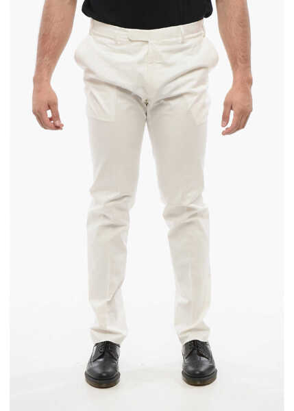 Pantaloni eleganti CORNELIANI Cotton Refined Pants With Hidden Clousure White Barbati (BM 18264454) 1