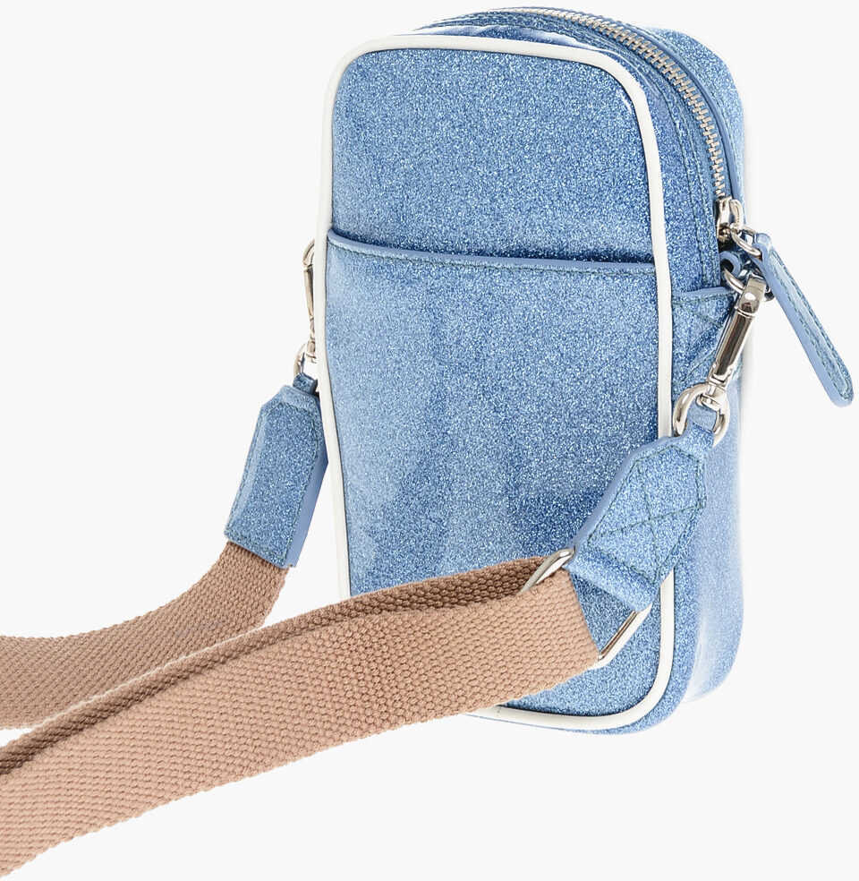 Genti tip postas DSQUARED2 Glittered Crossbody Bag With Zipped Closure Light Blue Barbati (BM 18264463) 2