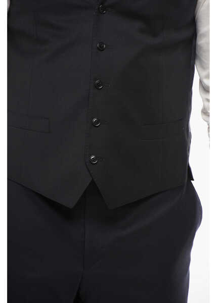 Veste costum CORNELIANI Virgin Wool Vest With Half-Belt Blue Barbati (BM 18264466) 2