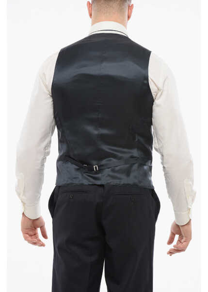 Veste costum CORNELIANI Virgin Wool Vest With Half-Belt Blue Barbati (BM 18264466) 3