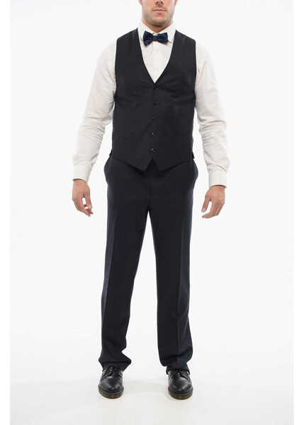 Veste costum CORNELIANI Virgin Wool Vest With Half-Belt Blue Barbati (BM 18264466) 4