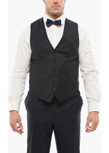 Veste costum CORNELIANI Virgin Wool Vest With Half-Belt Blue Barbati (BM 18264466) 1