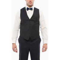 Veste costum Virgin Wool Vest With Half-Belt Barbati