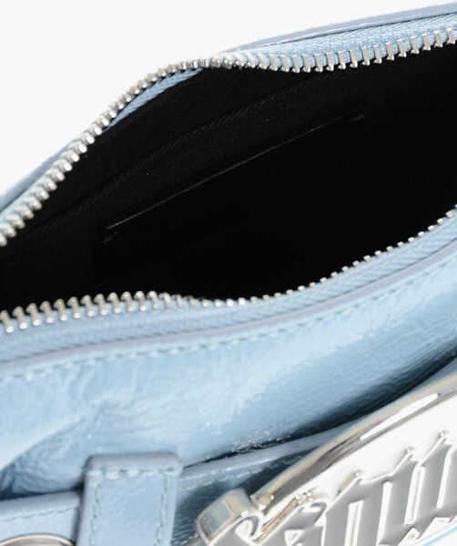 Genti tip postas DSQUARED2 Patent Leather Crossbody Bag With Logoed Buckle Light Blue Femei (BM 18264499) 4