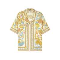 Camasi Multicolor Bowling Shirt With Cuban Collar And All-Over Underwater Barocco Print In Silk Woman Femei