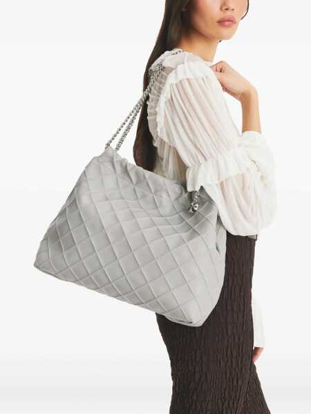 Genti de umar Tory Burch Fleming Grey Diamond Quilted Shoulder Bag With Chain-Link Handles In Leather Woman GREY Femei (BM 18264855) 2