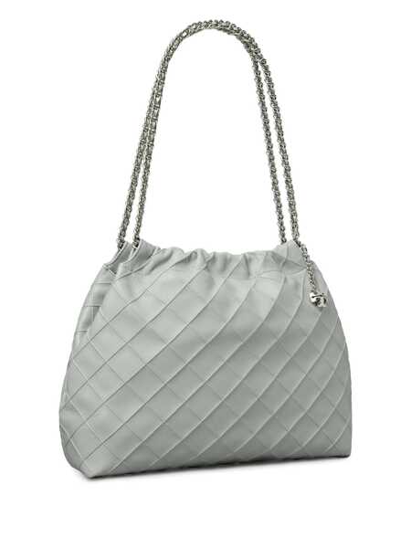 Genti de umar Tory Burch Fleming Grey Diamond Quilted Shoulder Bag With Chain-Link Handles In Leather Woman GREY Femei (BM 18264855) 4