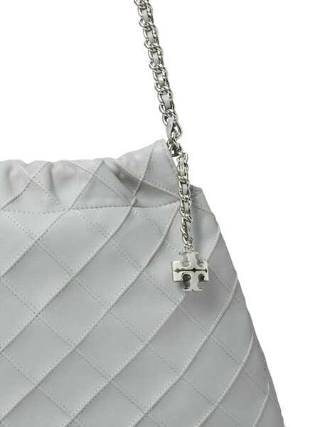 Genti de umar Tory Burch Fleming Grey Diamond Quilted Shoulder Bag With Chain-Link Handles In Leather Woman GREY Femei (BM 18264855) 5