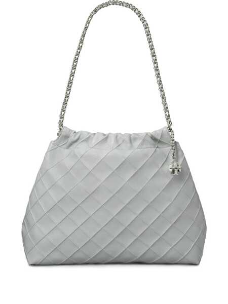 Genti de umar Tory Burch Fleming Grey Diamond Quilted Shoulder Bag With Chain-Link Handles In Leather Woman GREY Femei (BM 18264855) 1