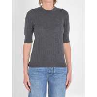 Pulovere Ribbed Knit Cropped Top Femei