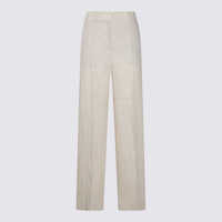 Pantaloni casual Incotex Beige Linen Pants Femei