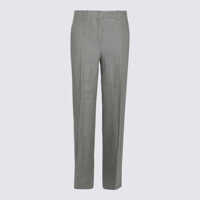 Pantaloni casual Incotex Grey Linen Pants Femei