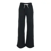 Pantaloni de trening Black Pants With Drawstring Elastic Waist And Pony Embroidery On The Side In Cotton Blend Woman Femei
