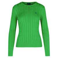 Tricouri Polo Polo Ralph Lauren Green Crewneck Polo With Woven Pattern Femei