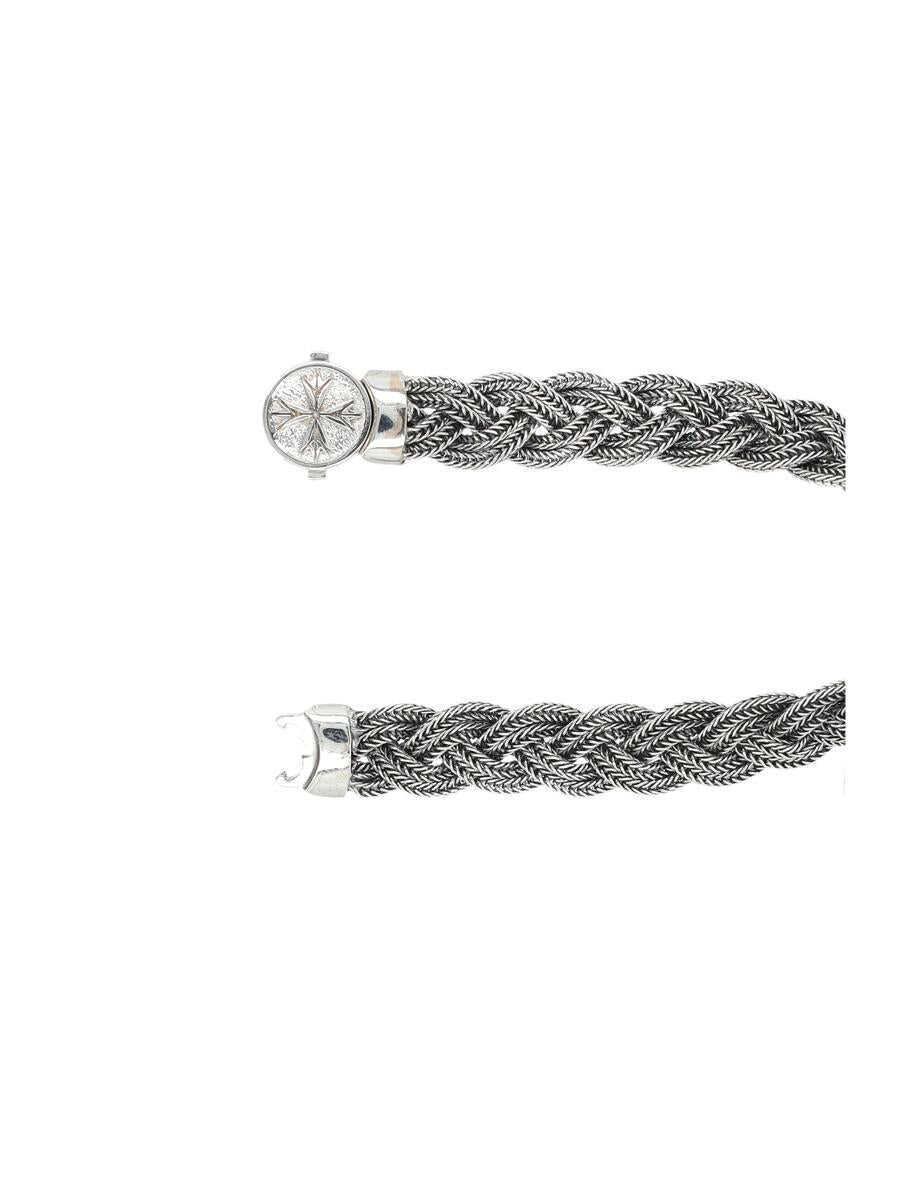 Bratari Emanuele Bicocchi Emanuele Bicocchi Small Diamond-Cut Flat Braided Bracelet SILVER Femei (BM 18265482) 2