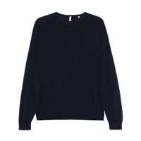 Tricouri Polo Blue Polo Shirt With Classic Collar And Ribbed Trims In Wool Man Barbati