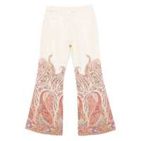 Pantaloni casual ZIMMERMANN Dama - Pantaloni casual ZIMMERMANN Rhiannon Multicolor Flared Pants With Drawstring Waist And Paisley Print In Cotton Woman MULTICOLOR Femei (BM 18265644) - B-mall.ro