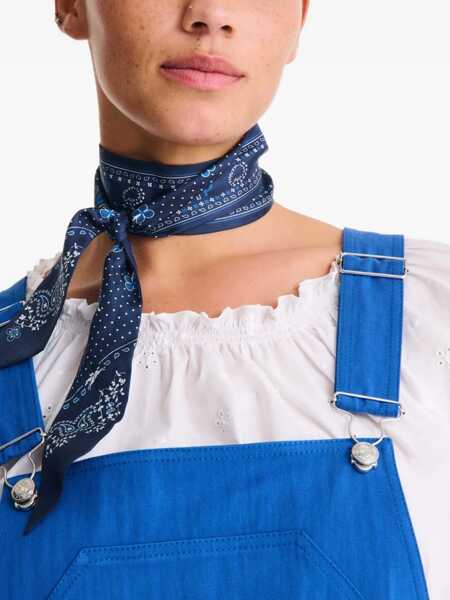 Esarfe Longchamp Blue Scarf With All-Over Bandana Print In Silk Woman BLUE Femei (BM 18265986) 2