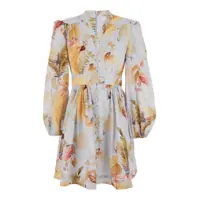 Rochii 'Ascension' Light Blue Mini Dress With Flared Skirt And All-Over Print In Linen Woman Femei